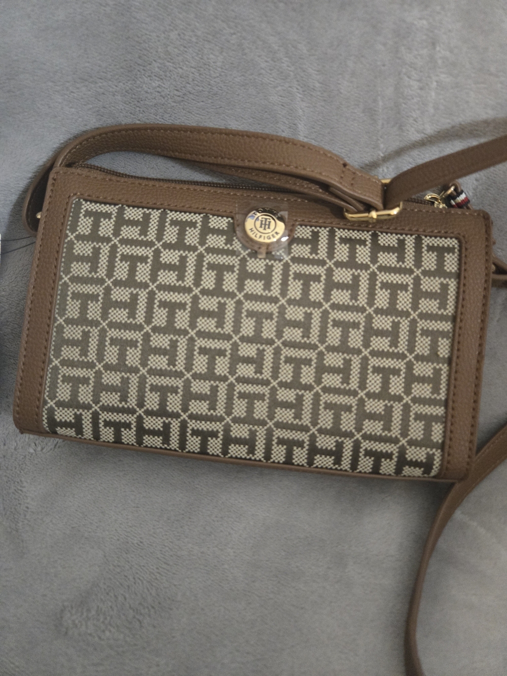 Tommy Hilfiger Brown Logo Crossbody Bag